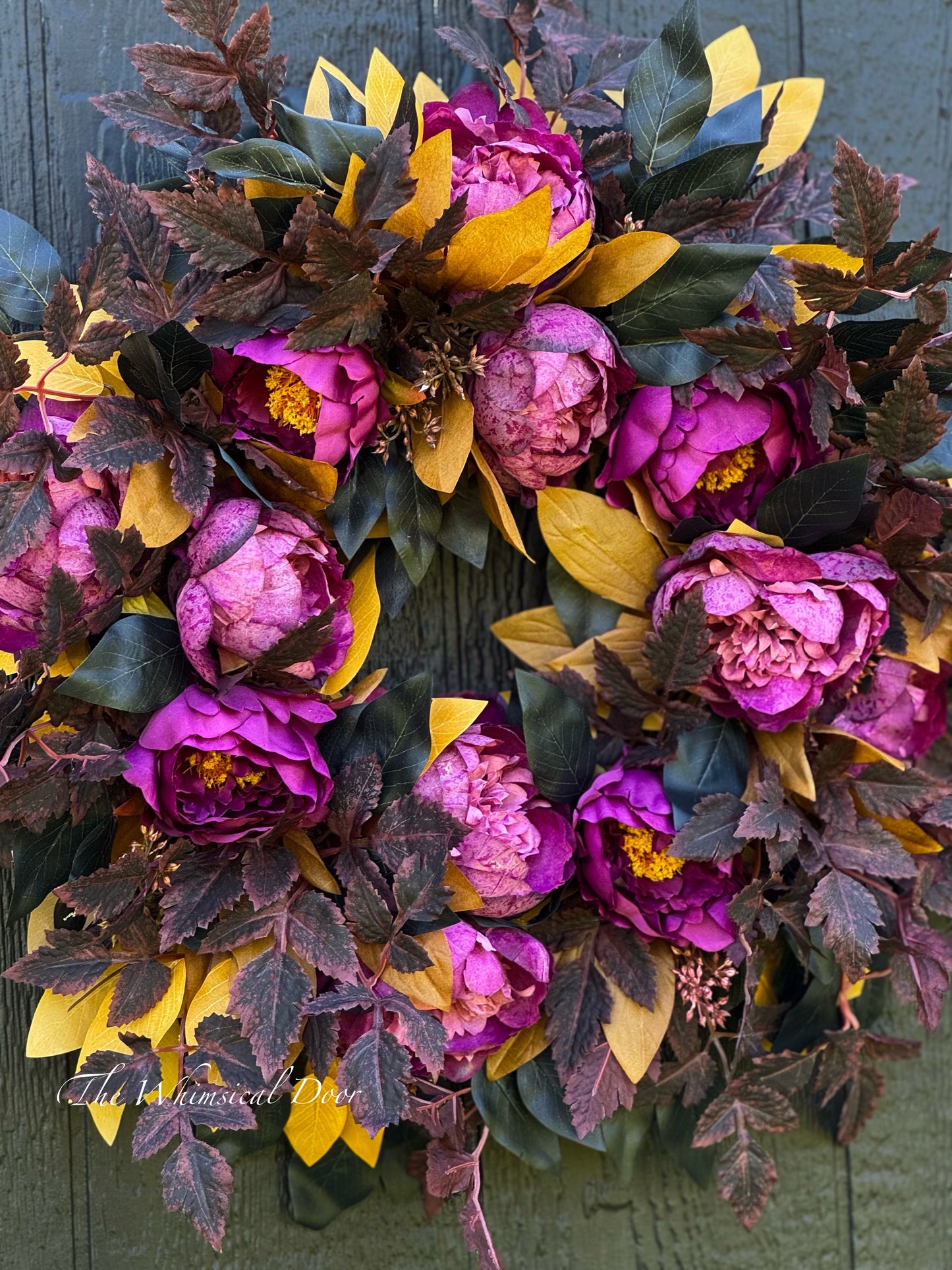 Halloween wreath - Fall wreath - Moody fall wreath - Fall peony wreath