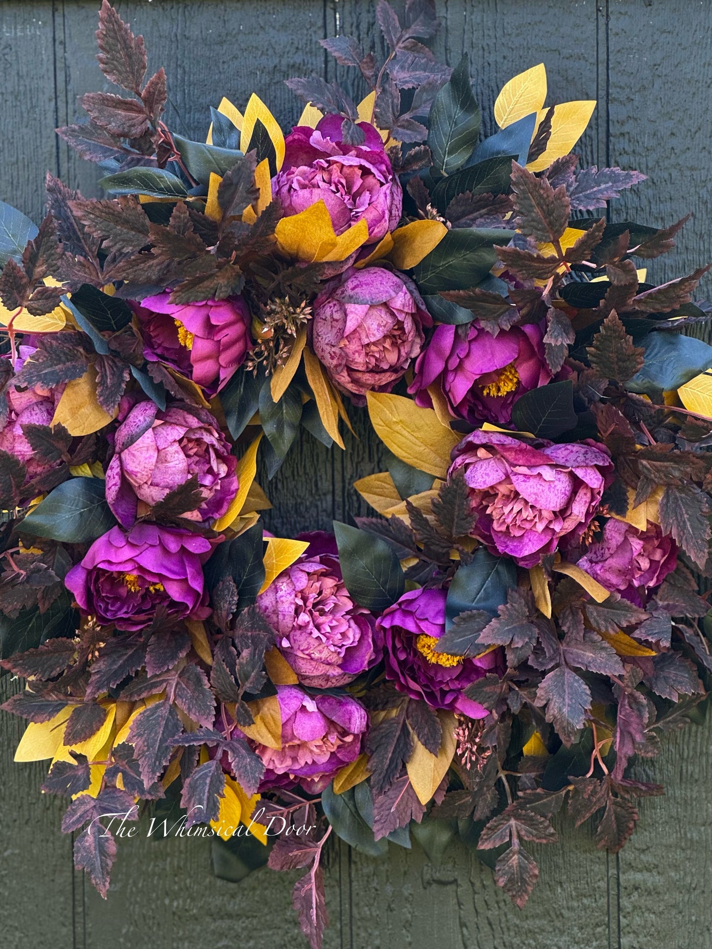 Halloween wreath - Fall wreath - Moody fall wreath - Fall peony wreath