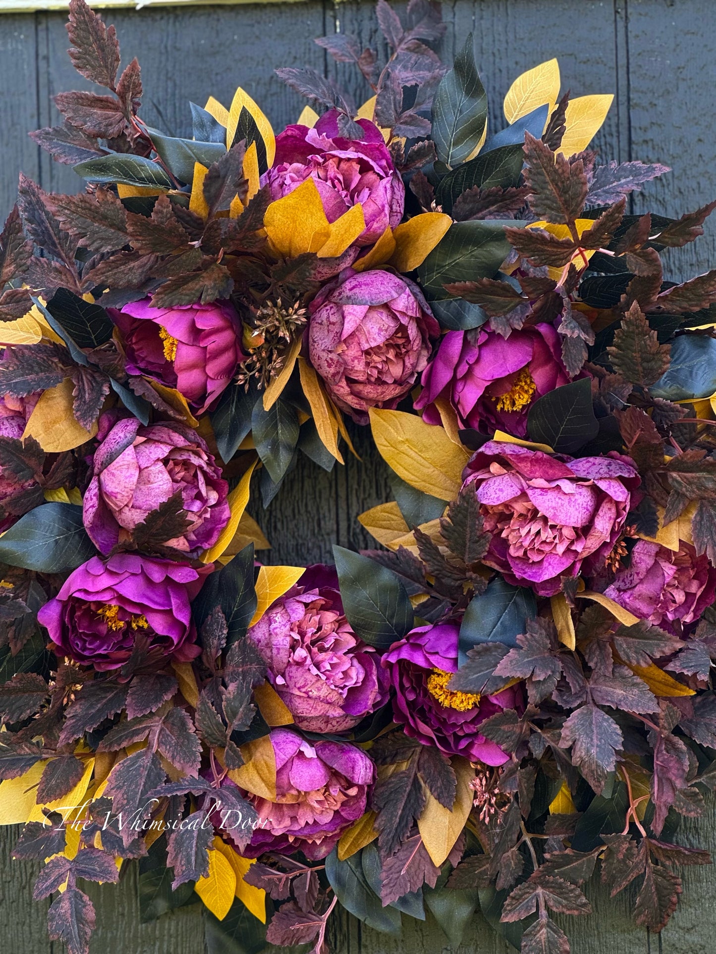 Halloween wreath - Fall wreath - Moody fall wreath - Fall peony wreath