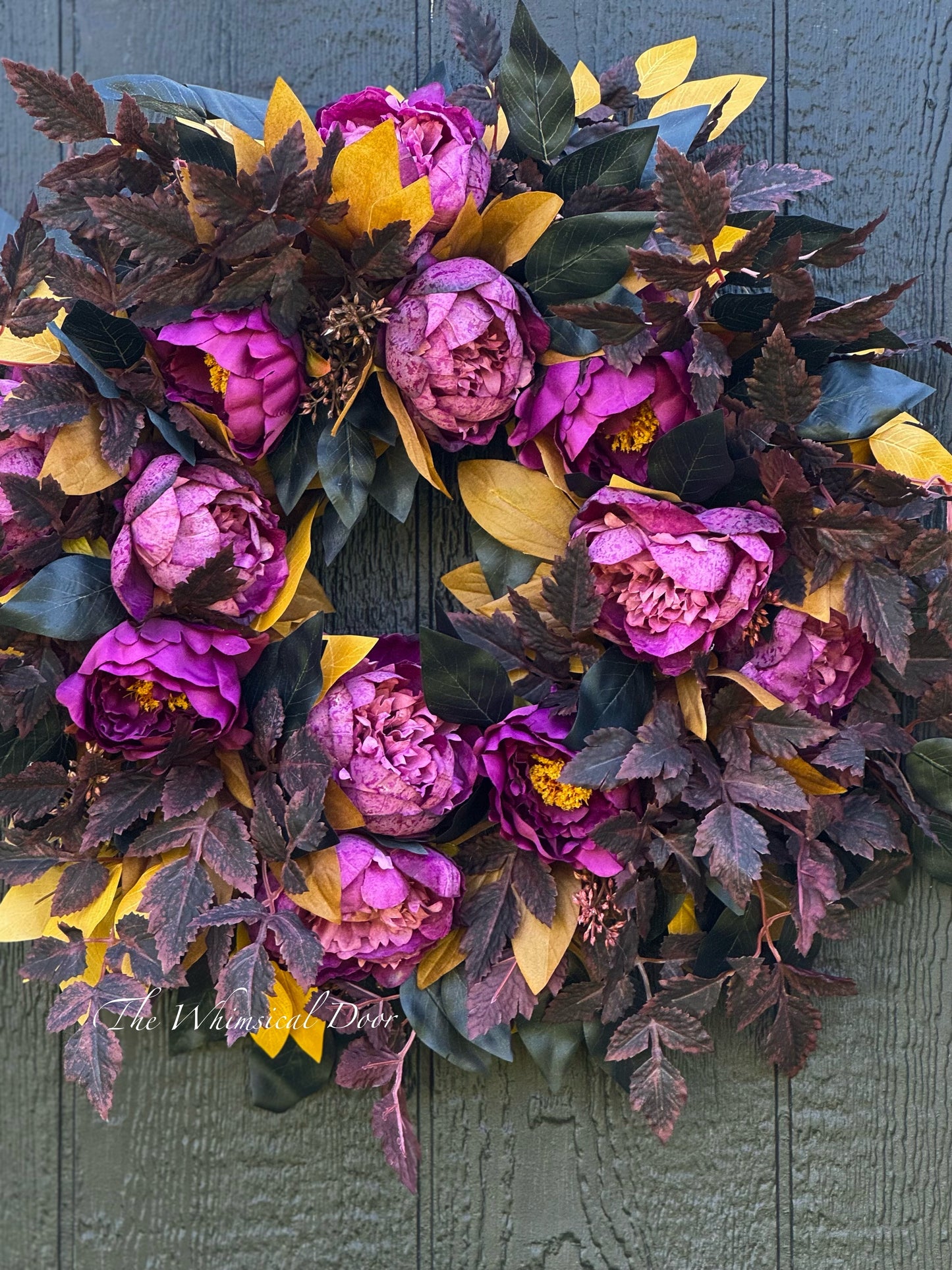 Halloween wreath - Fall wreath - Moody fall wreath - Fall peony wreath