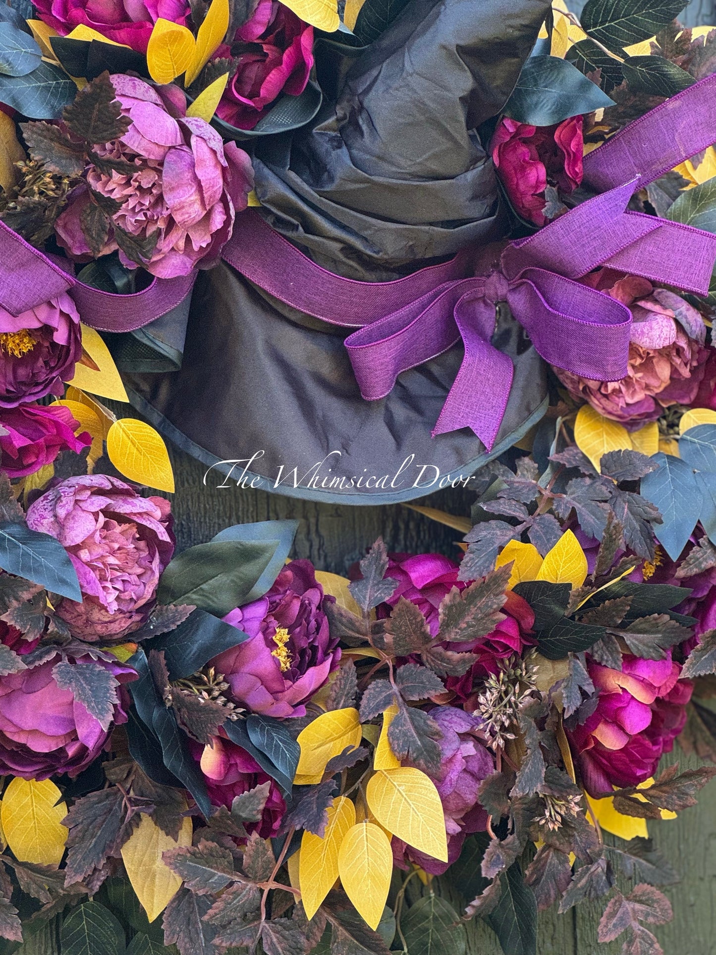 Witch hat wreath - Halloween wreath - Fall Wreath - Whimsical Halloween wreath