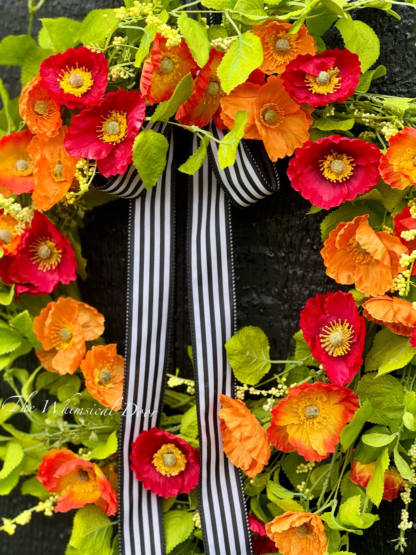 Summer wreath- poppy wreath- new for summer wreath -storm door wreath