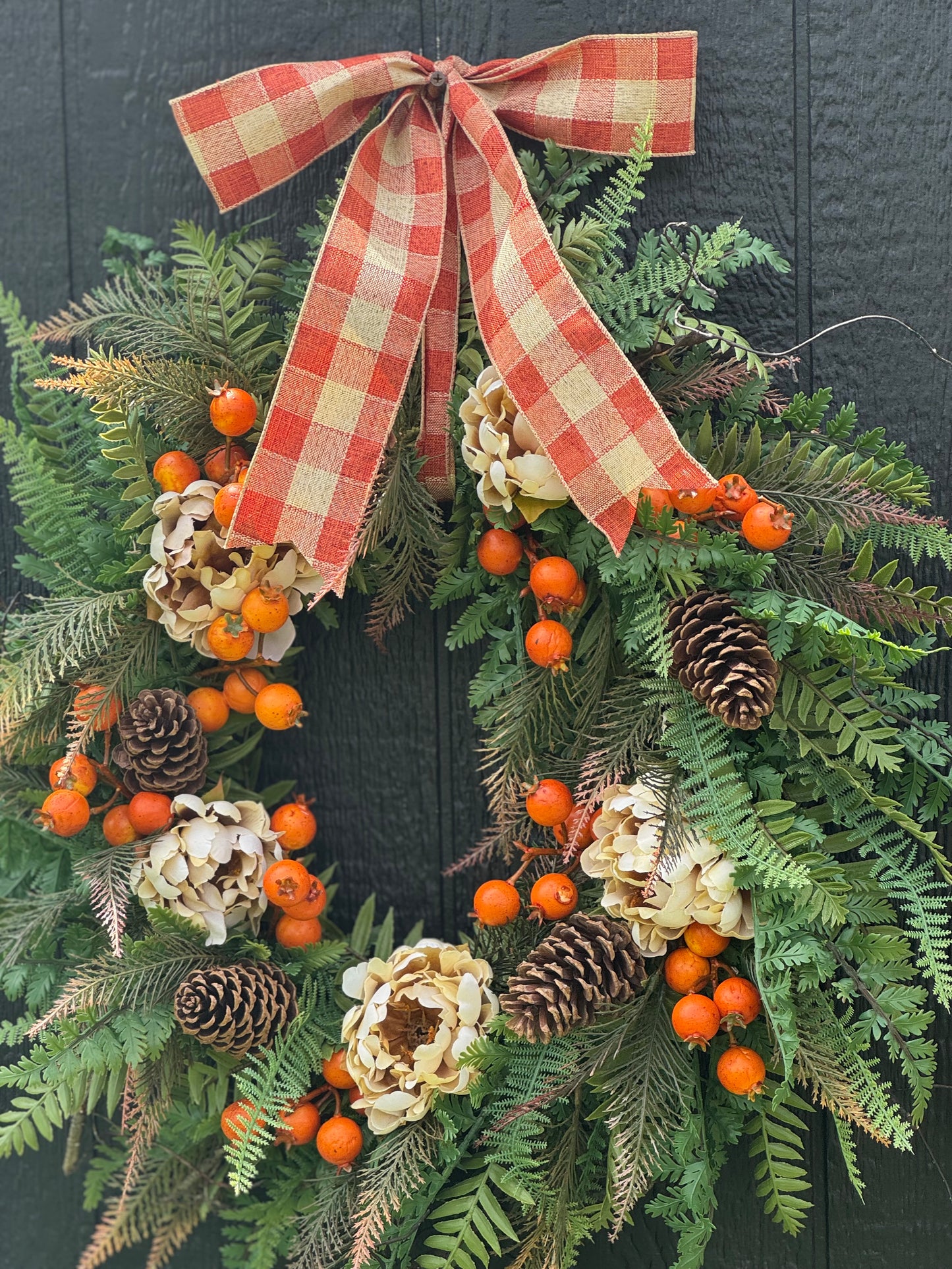 Fall wreath - farmhouse fall wreath - peony and berry fall wreath