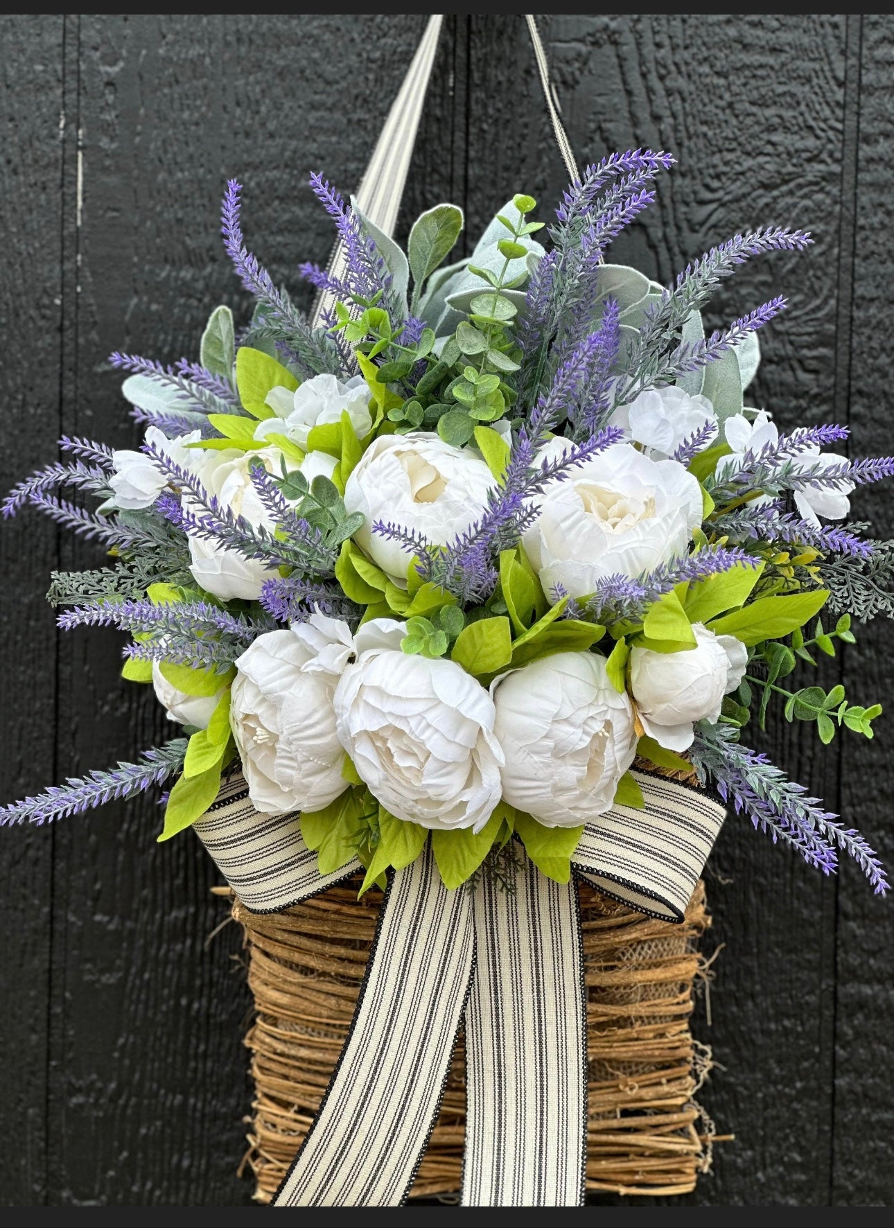 Farmhouse peony basket