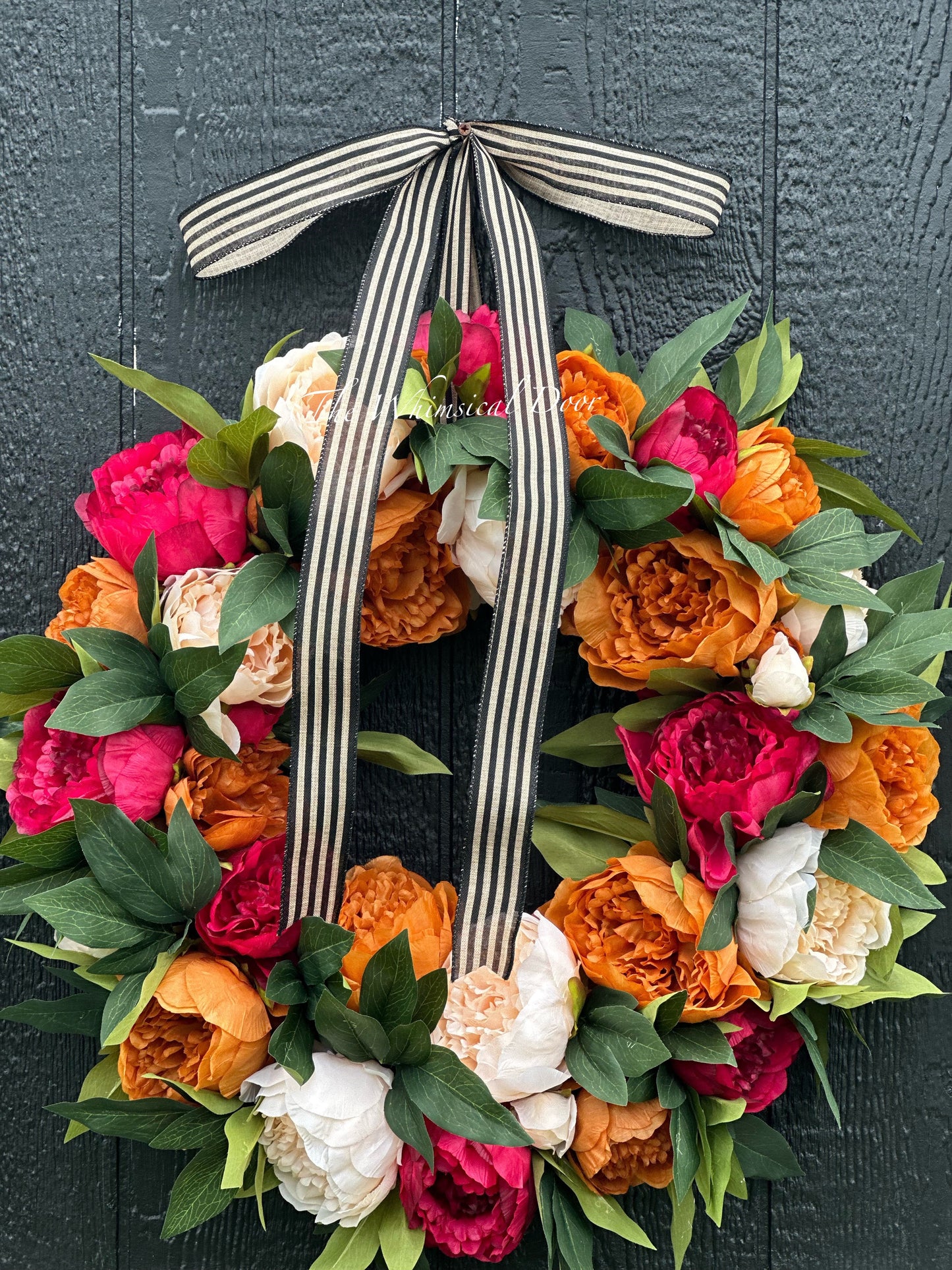 Fall trio peony wreath