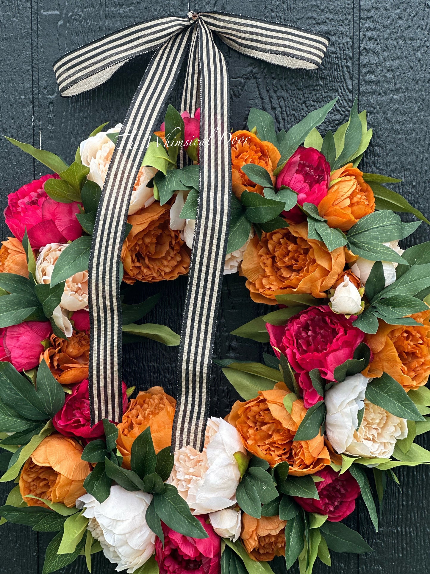 Fall trio peony wreath