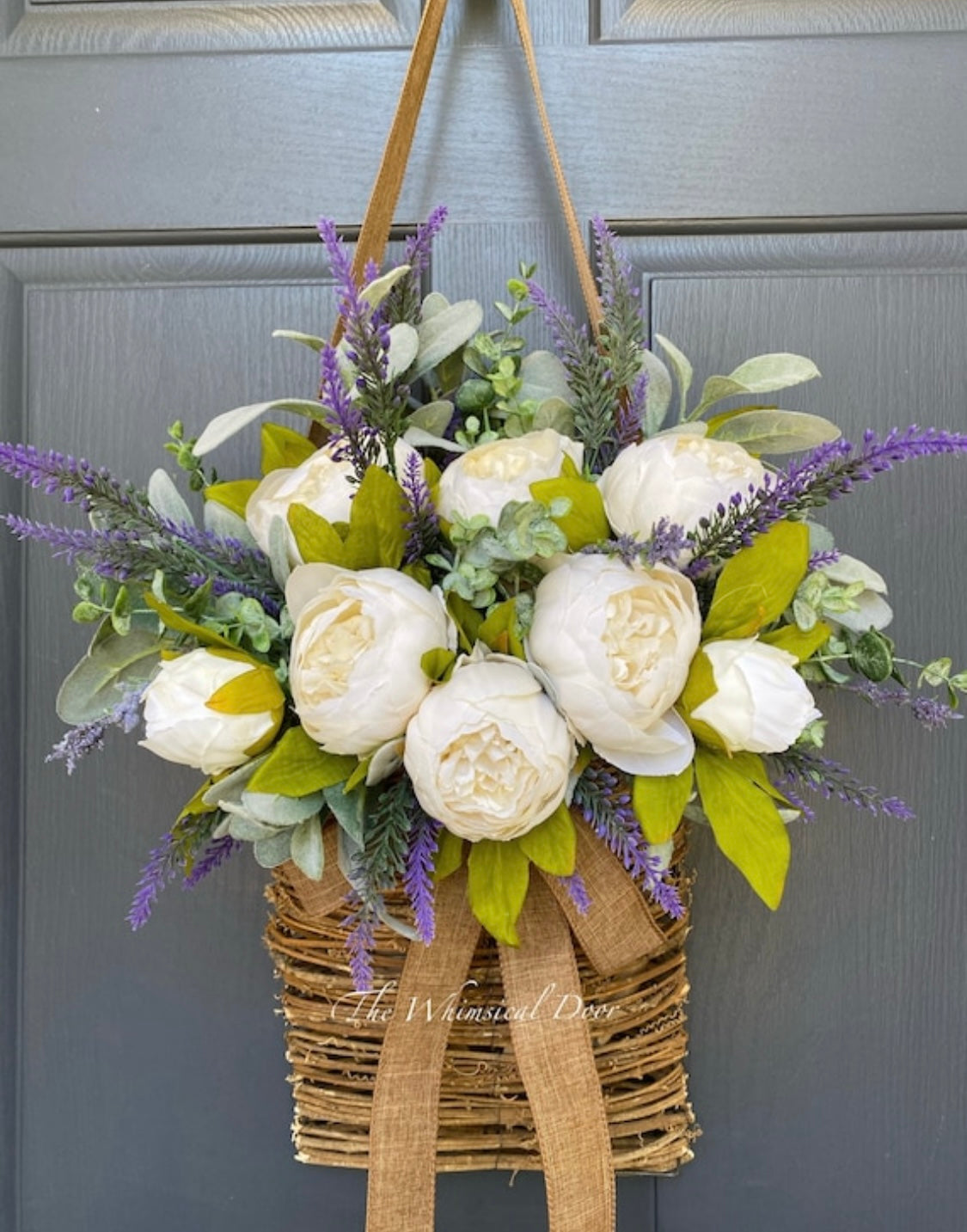 Farmhouse peony basket