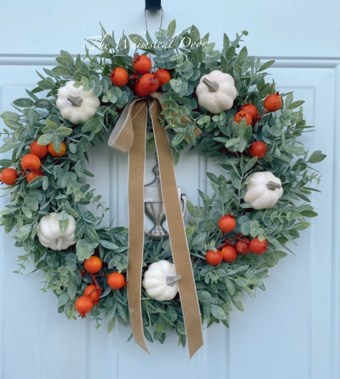 Pumpkin and Ruscus wreath