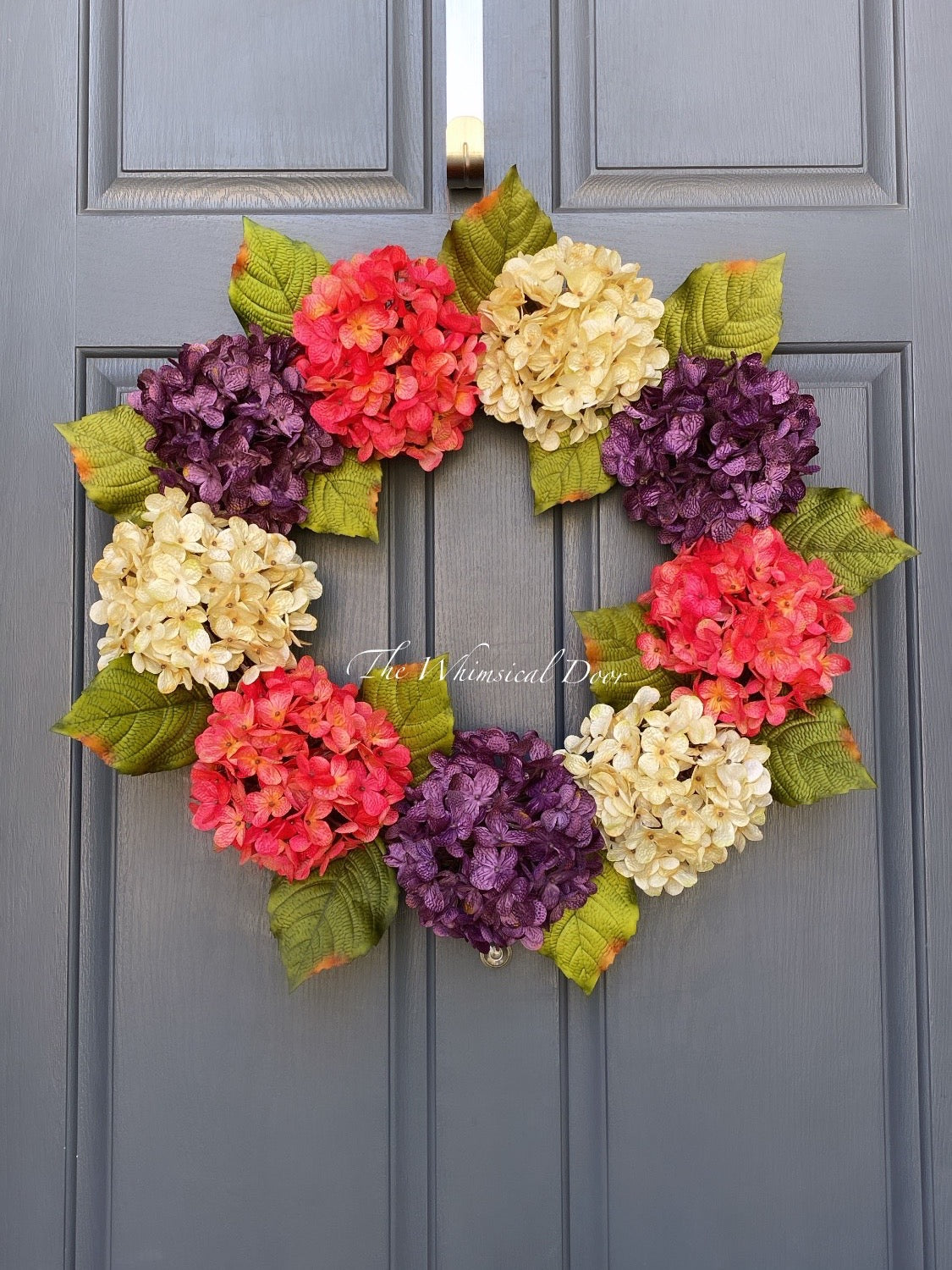 Spring hydrangea wreath