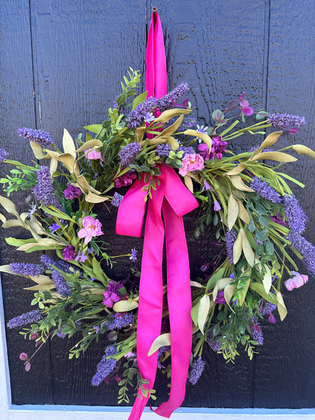 Lavender and wildflowers wreath