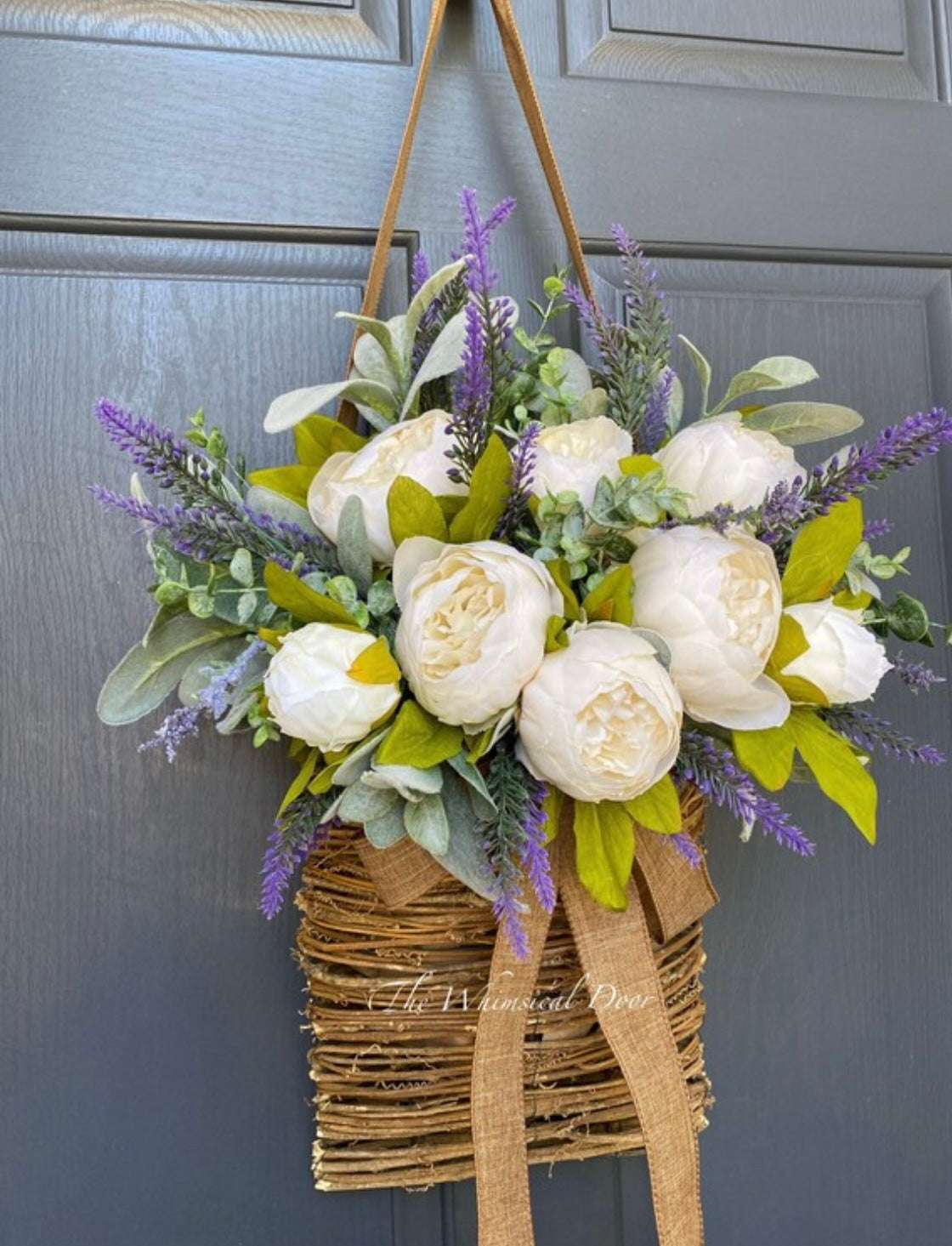 Farmhouse peony basket