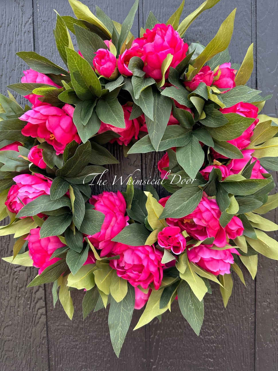 Bright Pink Peony wreath