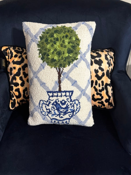 Chinoiserie topiary pillow