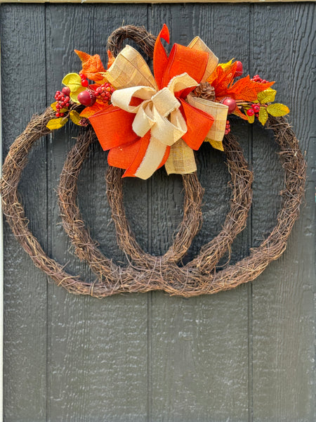 Pumpkin wreath - Thanksgiving wreath- Fall pumpkin wreath