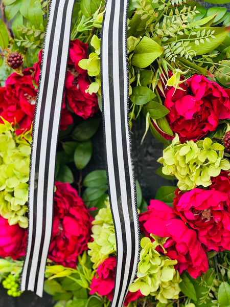 Peony and Hydrangea spring wreath