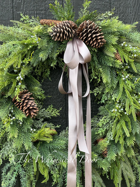 Norfolk pine wreath - Norfolk pine and juniper wreath - Christmas wreath