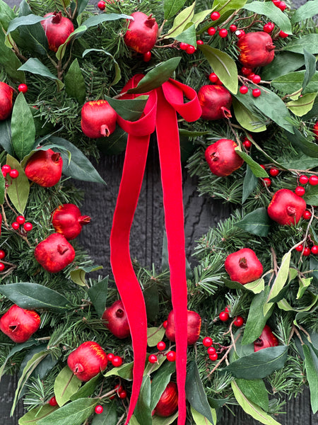 Pomegranate Christmas wreath