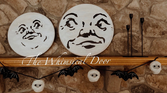 Man in the moon wood sign