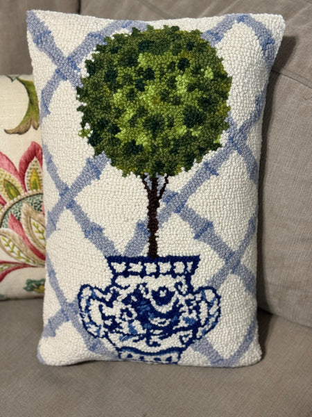 Chinoiserie topiary pillow