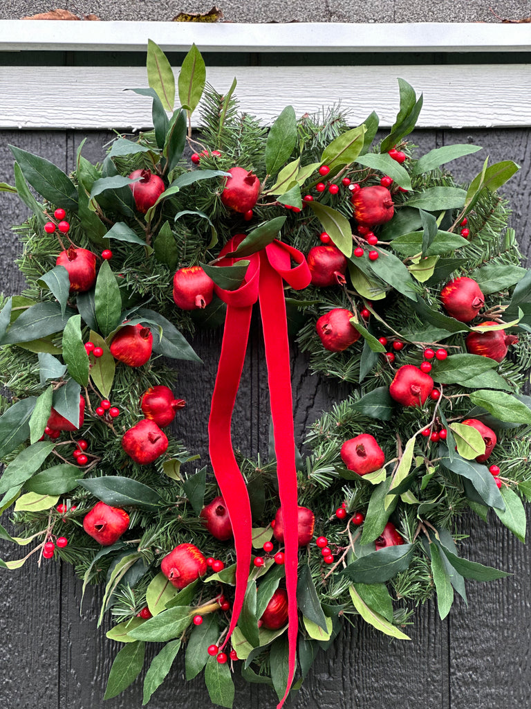 Pomegranate Christmas wreath