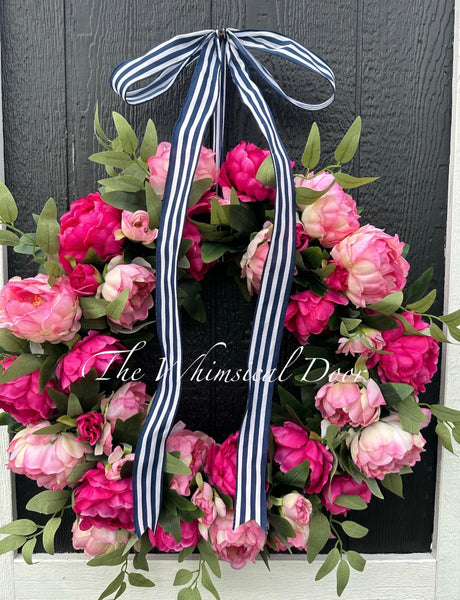 Duo pink peony wreath