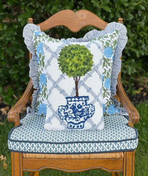 Chinoiserie topiary pillow