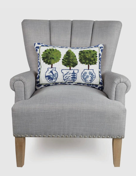 Chinoiserie pillow - topiary pillow