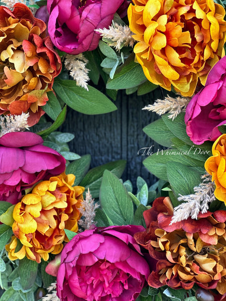 Fall peony wreath