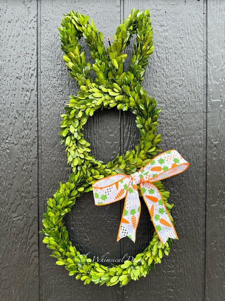 Preserved boxwood bunny wreath