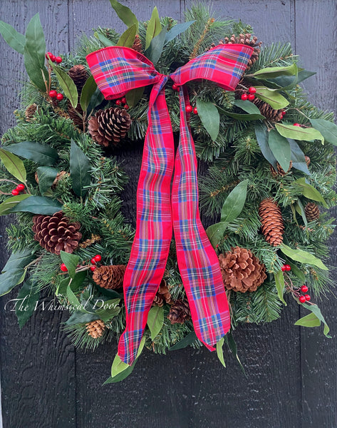 Tartan Plaid bow wreath