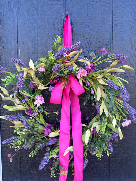 Lavender and wildflowers wreath
