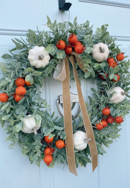 Pumpkin and Ruscus wreath